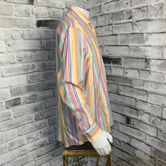 Jack Lipson Signature Striped Multicolor Casual Long Sleeve Shirt - Picture 3 of 11